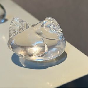 Signed Steuben glass hen